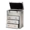 Baxton Studio Serge Silver Metal 3-Drawer Accent Storage Chest 160-10245 - alternate 9